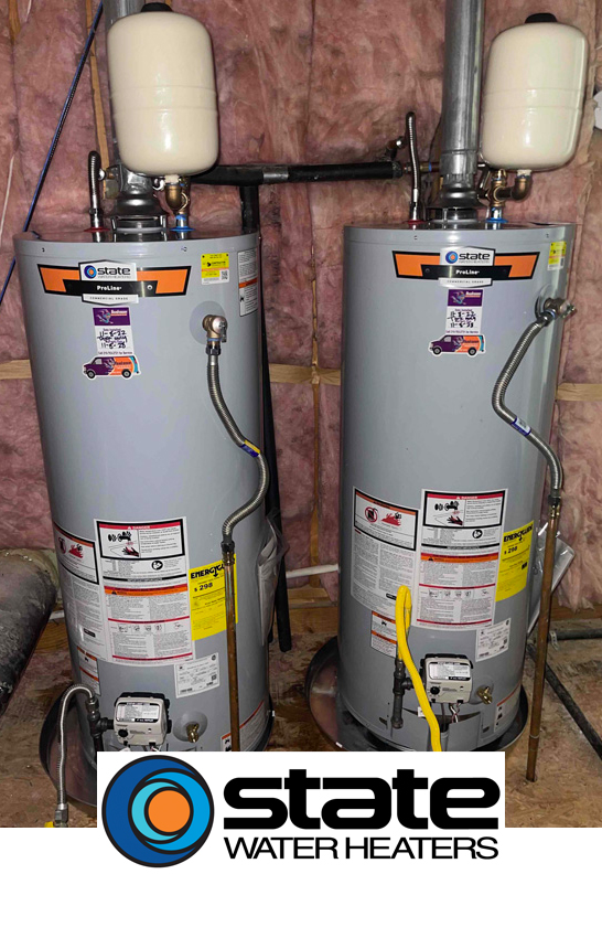 two newly installed water heaters